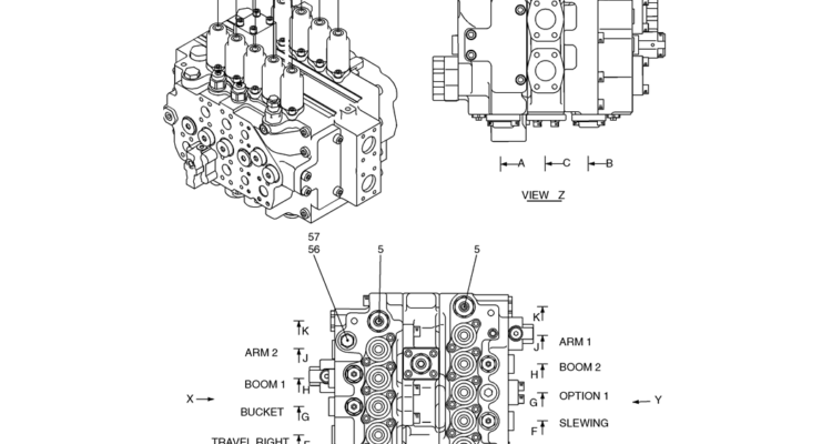 08-01-00(01) VALVE ASSEMBLY, CONTROL (LS30V00009F1)-SK460-8 SK485-8 Kobelco Excavator Parts Number Electronic Catalog EPC Manuals