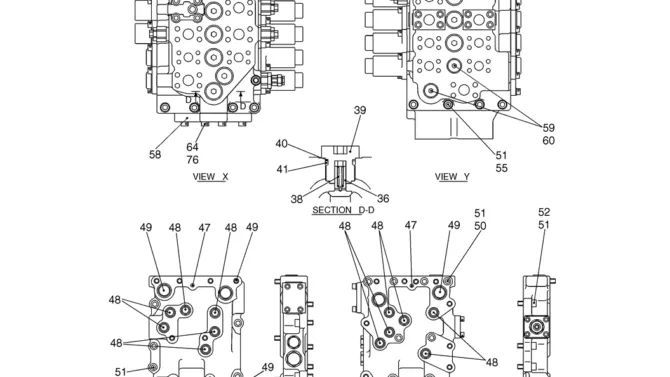 08-01-01(02) VALVE ASSEMBLY, CONTROL (LS30V00009F1)-SK460-8 SK485-8 Kobelco Excavator Parts Number Electronic Catalog EPC Manuals
