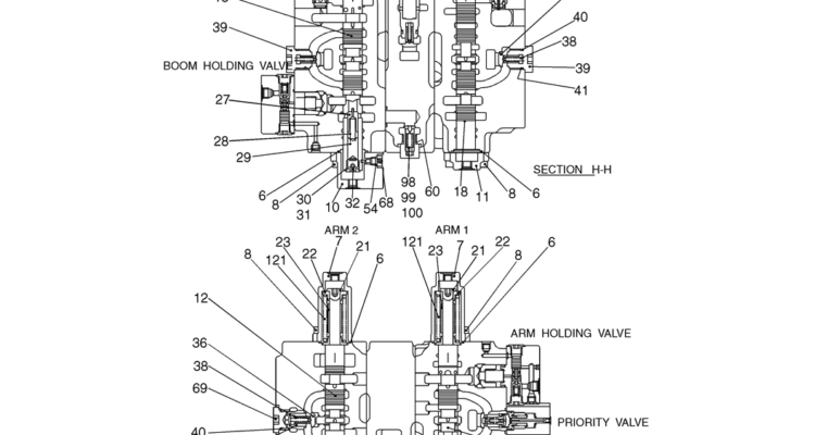 08-01-05(06) VALVE ASSEMBLY, CONTROL (LS30V00009F1)-SK460-8 SK485-8 Kobelco Excavator Parts Number Electronic Catalog EPC Manuals