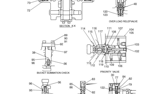 08-01-06(07) VALVE ASSEMBLY, CONTROL (LS30V00009F1)-SK460-8 SK485-8 Kobelco Excavator Parts Number Electronic Catalog EPC Manuals