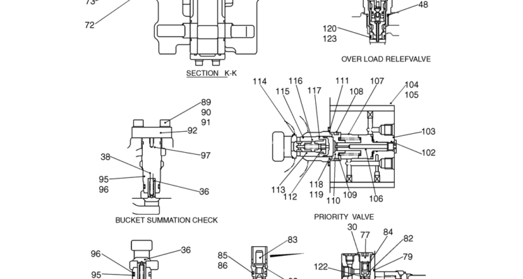 08-01-06(07) VALVE ASSEMBLY, CONTROL (LS30V00009F1)-SK460-8 SK485-8 Kobelco Excavator Parts Number Electronic Catalog EPC Manuals