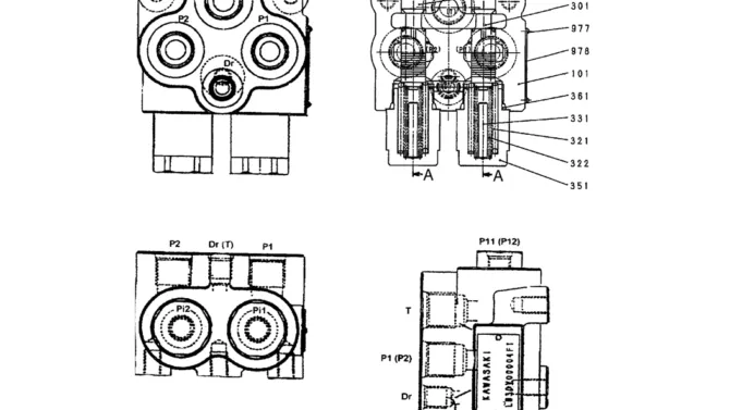 08-02(00) VALVE ASSEMBLY, CONTROL (LB30V00004F1)-SK460-8 SK485-8 Kobelco Excavator Parts Number Electronic Catalog EPC Manuals