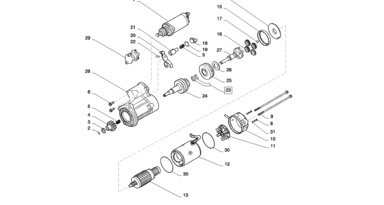 08-032(00) STARTER (24V-5KW)-2 SK130-8 SK140LC Excavator Parts Number Electronic Catalog EPC Manuals