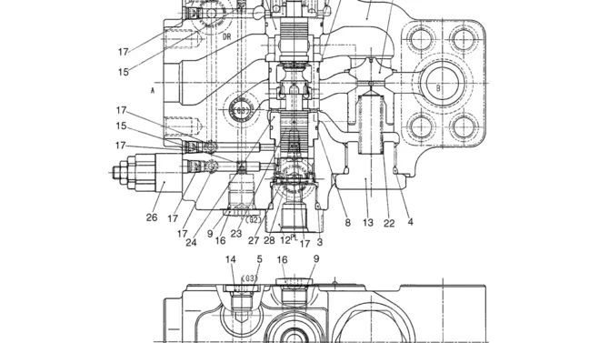 08-06-01(00) VALVE ASSEMBLY, RIGHT SIDE HOLDING (BOOM & ARM HOLDING VALVES) (LS28V00009F1)-SK460-8 SK485-8 Kobelco Excavator Parts Number Electronic Catalog EPC Manuals