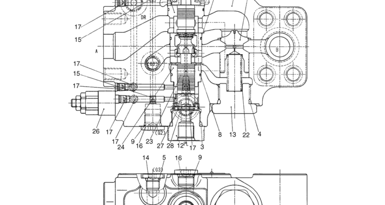 08-06-01(00) VALVE ASSEMBLY, RIGHT SIDE HOLDING (BOOM & ARM HOLDING VALVES) (LS28V00009F1)-SK460-8 SK485-8 Kobelco Excavator Parts Number Electronic Catalog EPC Manuals