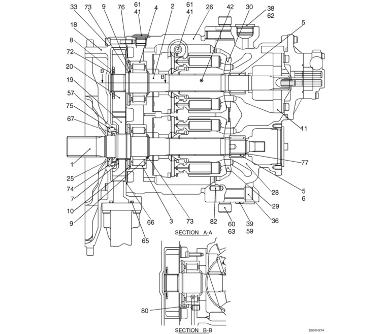 08-32-00(00) HYDRAULIC PUMP (LS10V00017F1)-SK460-8 SK485-8 Kobelco ...