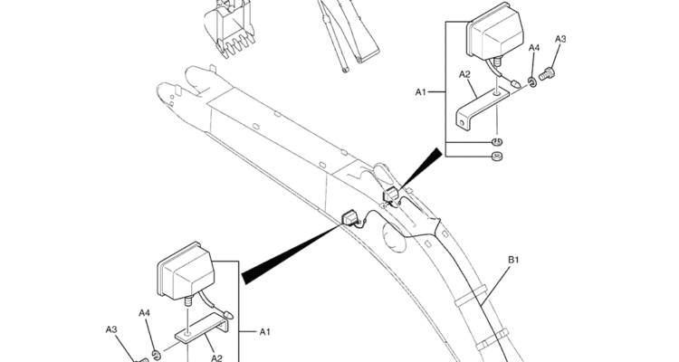 08-40(00) LAMP MOUNTING - BOOM (YN80E00026F1 & LB15E00001F3)-SK460-8 SK485-8 Kobelco Excavator Parts Number Electronic Catalog EPC Manuals
