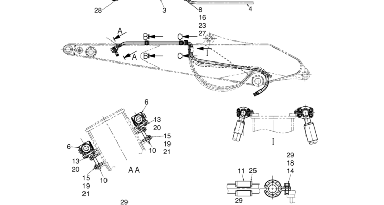 09-020 LONG ARM 1 WAY PIPING ONLY (YN43H00117F1)-SK200-6E SK210LC-6E SK200-6ES SK200LC-6E Kobelco Excavator Parts Number Electronic Catalog EPC Manuals