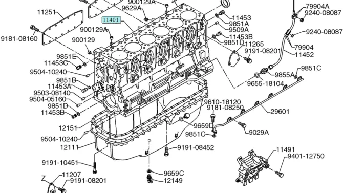 09-03(00) CYLINDER BLOCK-SK460-8 SK485-8 Kobelco Excavator Parts Number Electronic Catalog EPC Manuals