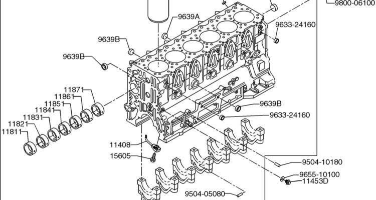 09-04(00) CYLINDER BLOCK-SK460-8 SK485-8 Kobelco Excavator Parts Number Electronic Catalog EPC Manuals