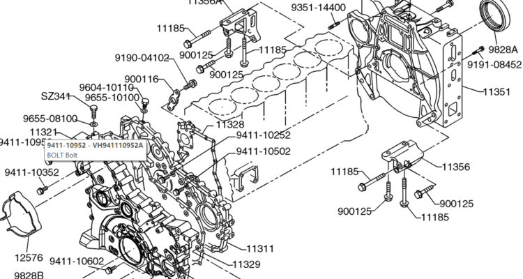 09-05(00) TIMING GEAR COVER & FLYWHEEL HOUSING-SK460-8 SK485-8 Kobelco Excavator Parts Number Electronic Catalog EPC Manuals