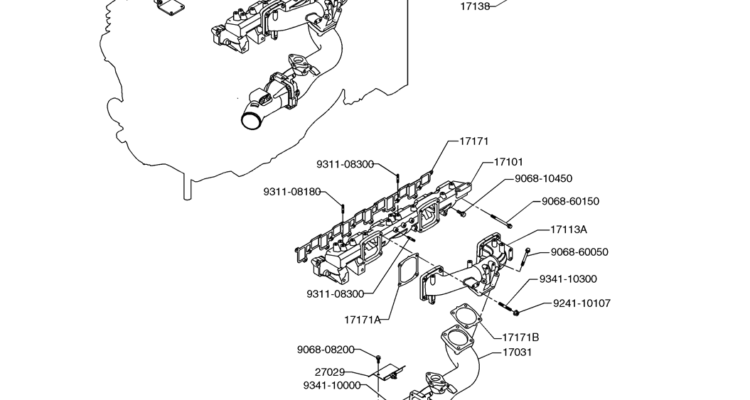 09-09(00) AIR INTAKE & EXHAUST SYSTEM-SK460-8 SK485-8 Kobelco Excavator Parts Number Electronic Catalog EPC Manuals
