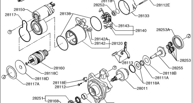 09-27(00) STARTER MOTOR ASSEMBLY - 24V-6KW (VH28100E0010)-SK460-8 SK485-8 Kobelco Excavator Parts Number Electronic Catalog EPC Manuals
