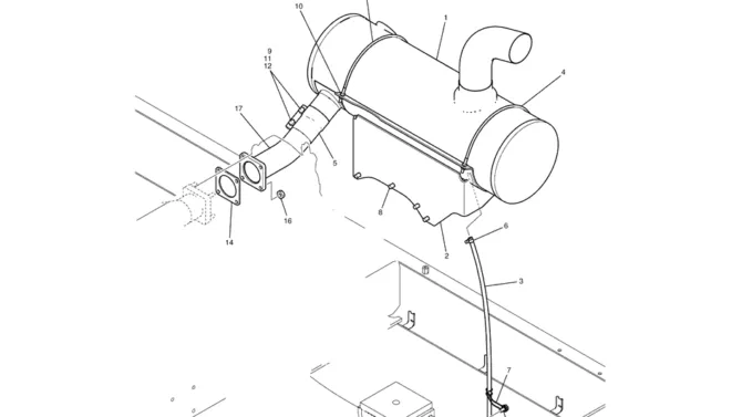 1.009(00) MUFFLER ASSEMBLY (LC12P00011F1)-SK350-8 Kobelco Excavator Parts Number Electronic Catalog EPC Manuals
