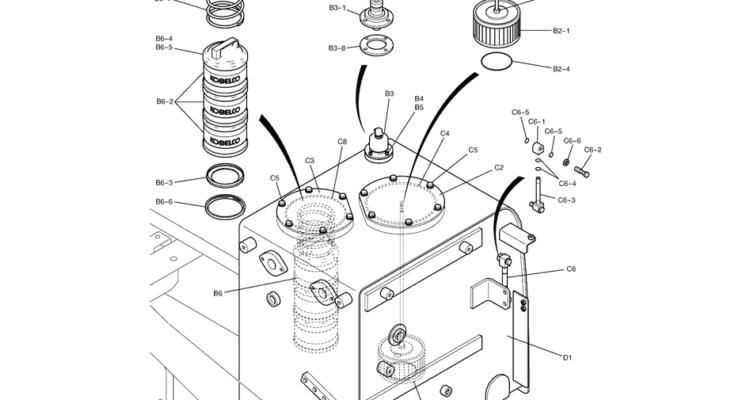 1.012(00) HYDRAULIC TANK ASSEMBLY LC33H00043F1-SK350-8 Kobelco Excavator Parts Number Electronic Catalog EPC Manuals