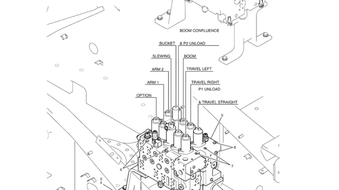 1.016(00) VALVE INSTALLATION, MAIN LC64H00113F1 & YN64H00190F1 (NIBBLER & BREAKER)-SK350-8 Kobelco Excavator Parts Number Electronic Catalog EPC Manuals