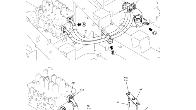1.017(00) HYDRAULIC LINES PUMP SUCTION, DELIVERY (PUMP-TO-HYDRAULIC VALVE) LC30H00030F1 PAGE 1OF 2-SK350-8 Kobelco Excavator Parts Number Electronic Catalog EPC Manuals