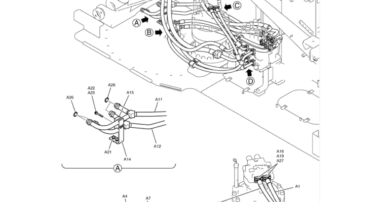 1.019(00) UPPER HYDRAULIC LINES - MAIN LC03H00054F1 (PAGE 1 OF 2)-SK350-8 Kobelco Excavator Parts Number Electronic Catalog EPC Manuals