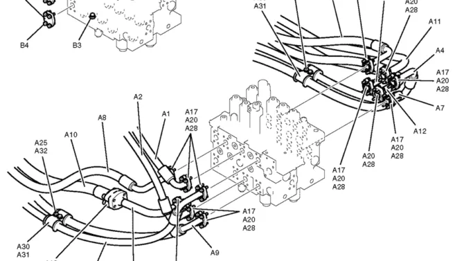 1.020(00) UPPER HYDRAULIC LINES - MAIN LC03H00054F1 (PAGE 2 OF 2)-SK350-8 Kobelco Excavator Parts Number Electronic Catalog EPC Manuals