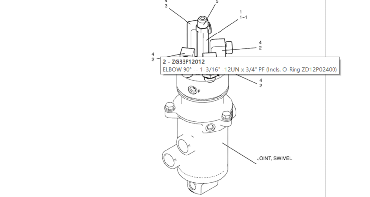1.022(00) HYDRAULIC LINES - SWIVEL LC19H00014F1-SK350-8 Kobelco Excavator Parts Number Electronic Catalog EPC Manuals