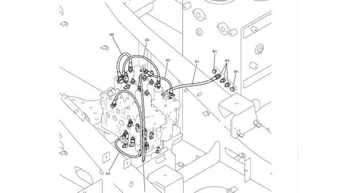 1.034(00) CONTROL LINES, MAIN LC06H00045F1 PAGE 1 OF 2-SK350-8 Kobelco Excavator Parts Number Electronic Catalog EPC Manuals