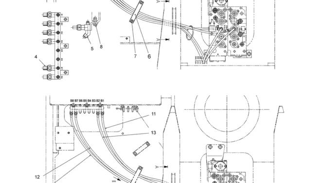 1.042(00) CONTROL LINES, BLOCK LC64H00143F1 STD & BASE-SK350-8 Kobelco Excavator Parts Number Electronic Catalog EPC Manuals