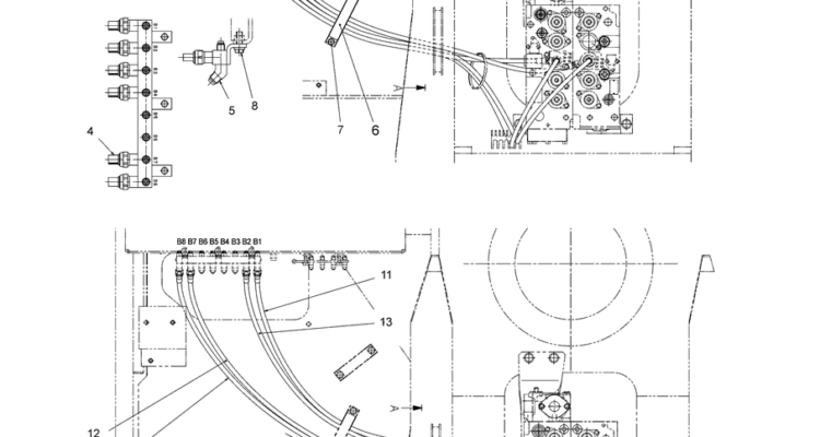 1.042(00) CONTROL LINES, BLOCK LC64H00143F1 STD & BASE-SK350-8 Kobelco Excavator Parts Number Electronic Catalog EPC Manuals