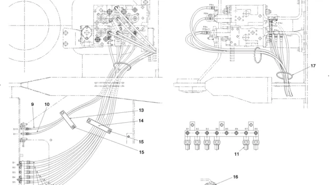 1.043(00) CONTROL LINES, BLOCK LC64H00150F1 BASE-SK350-8 Kobelco Excavator Parts Number Electronic Catalog EPC Manuals