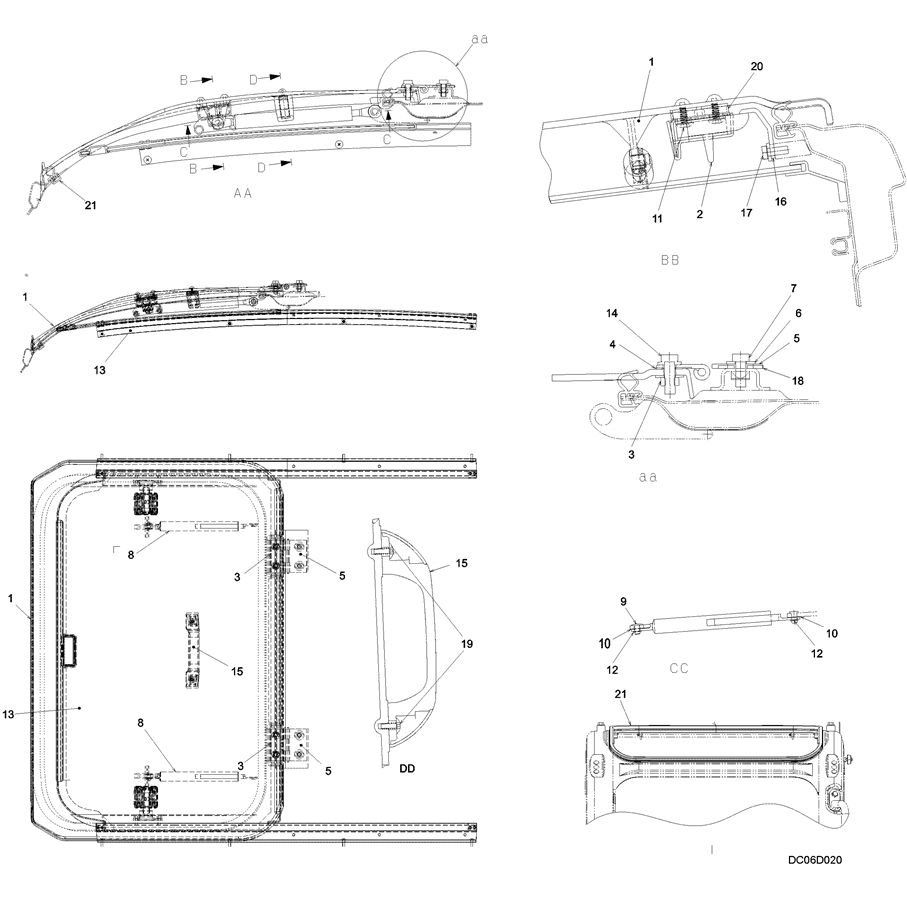 1.052(00) CAB, WINDOW, ROOF YN02C03654F1-SK350-8 Kobelco Excavator Parts Number Electronic Catalog EPC Manuals