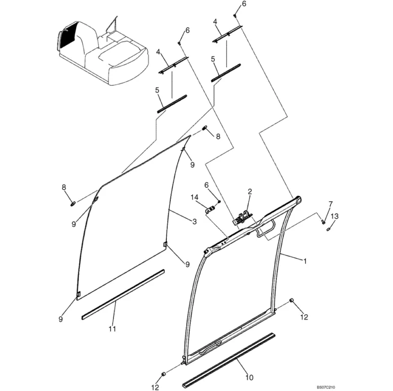 1.053(00) CAB - WINDOW, FRONT YN50C00005F1