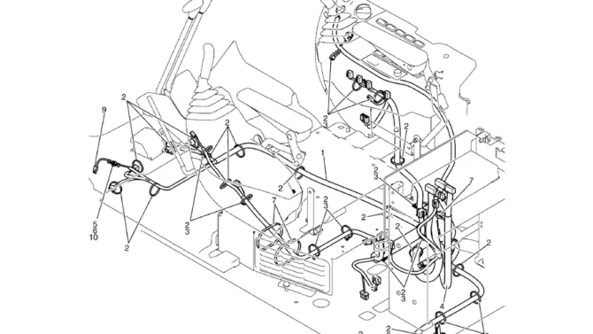 1.090(00) HARNESS ASSEMBLY, UPP PLATE, FLOOR LC13E00049F1-SK350-8 Kobelco Excavator Parts Number Electronic Catalog EPC Manuals