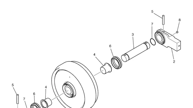 2.008(00) IDLER ASSEMBLY LC52D00032F1-SK350-8 Kobelco Excavator Parts Number Electronic Catalog EPC Manuals