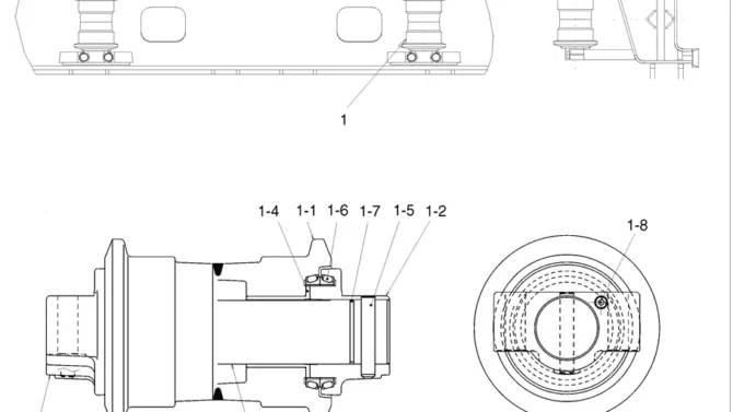 2.012(00) ROLLER ASSY, UPP (H & W) LC64DU0019F1-SK350-8 Kobelco Excavator Parts Number Electronic Catalog EPC Manuals