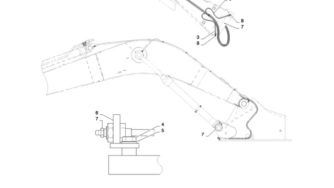 3.001(01) BOOM GROUP - LUBRICATION (AFTER DEC 2008)-SK350-8 Kobelco Excavator Parts Number Electronic Catalog EPC Manuals