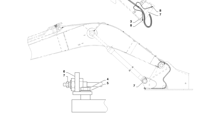 3.001(01) BOOM GROUP - LUBRICATION (AFTER DEC 2008)-SK350-8 Kobelco Excavator Parts Number Electronic Catalog EPC Manuals