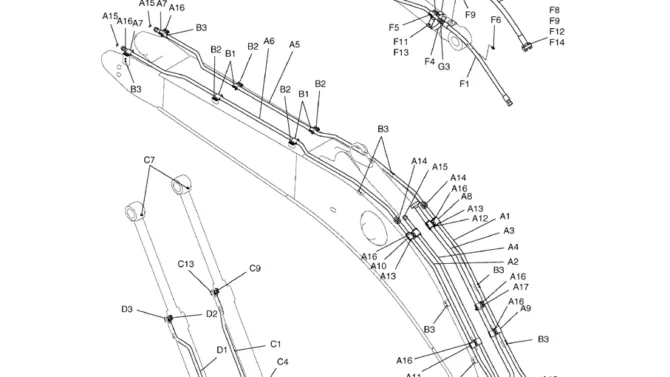 3.005(00) HYD LINES, BOOM 6.5 M (21FT - 4 IN) (NIBBLER AND BREAKER)-SK350-8 Kobelco Excavator Parts Number Electronic Catalog EPC Manuals