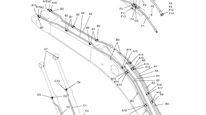 3.006(00) HYD LINES, BOOM 6.5 M (21FT - 4 IN) (NIBBLER AND BREAKER)-SK350-8 Kobelco Excavator Parts Number Electronic Catalog EPC Manuals