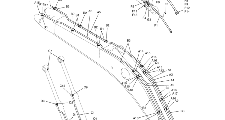 3.006(00) HYD LINES, BOOM 6.5 M (21FT - 4 IN) (NIBBLER AND BREAKER)-SK350-8 Kobelco Excavator Parts Number Electronic Catalog EPC Manuals