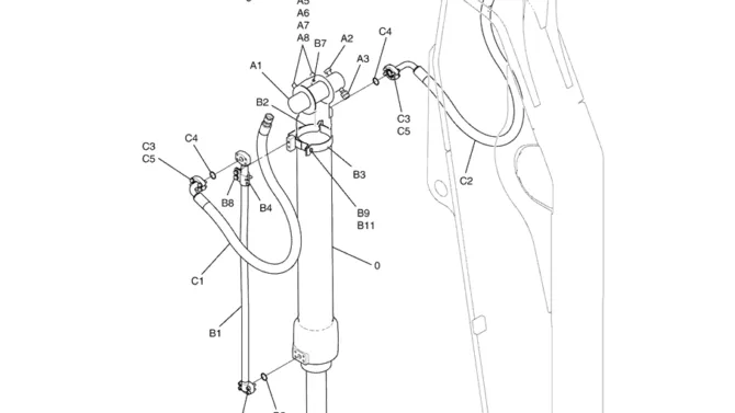 3.019(00) HYDRAULIC LINES - ARM 3.3M (10FT 10IN) LC43H00081F1-SK350-8 Kobelco Excavator Parts Number Electronic Catalog EPC Manuals