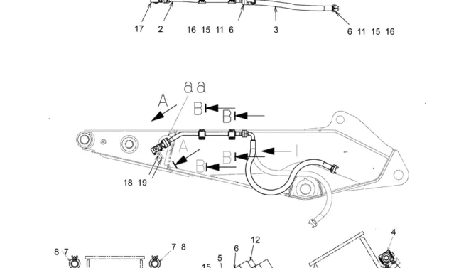 3.026(00) HYD LINES - SHORT ARM (NIBBLER & BREAKER) LC43H00107F1-SK350-8 Kobelco Excavator Parts Number Electronic Catalog EPC Manuals