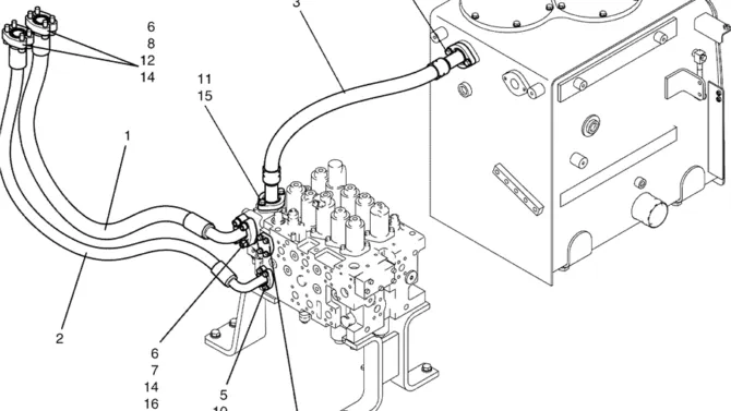 5.002(00) HYD LINES, UPPER (NIBBLER & BREAKER) LC03H00055F1-SK350-8 Kobelco Excavator Parts Number Electronic Catalog EPC Manuals