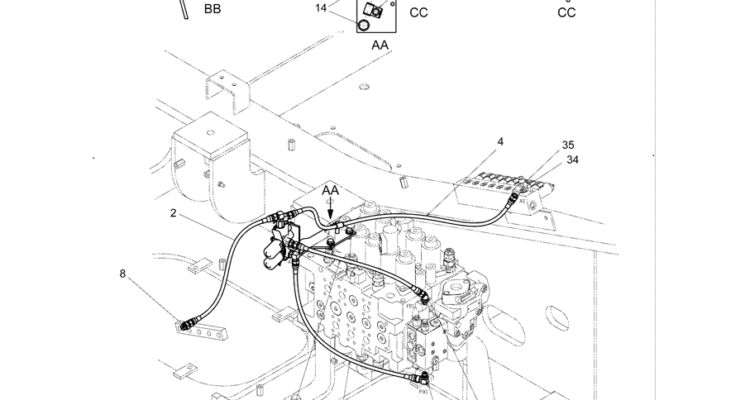 5.006(00) CONTROL LINES, VALVE (W/ROTATION) LC64H00160F1-SK350-8 Kobelco Excavator Parts Number Electronic Catalog EPC Manuals