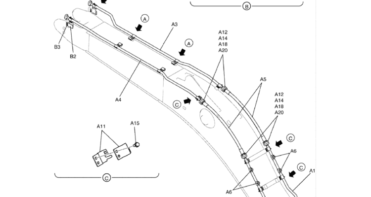5.013(00) HYD LINES, BOOM (NIBBLER & BREAKER) LC42H00169F1-SK350-8 Kobelco Excavator Parts Number Electronic Catalog EPC Manuals