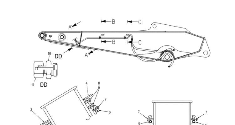5.024(00) HYD LINES, ARM (ROTATION) LC43H00144F1-SK350-8 Kobelco Excavator Parts Number Electronic Catalog EPC Manuals