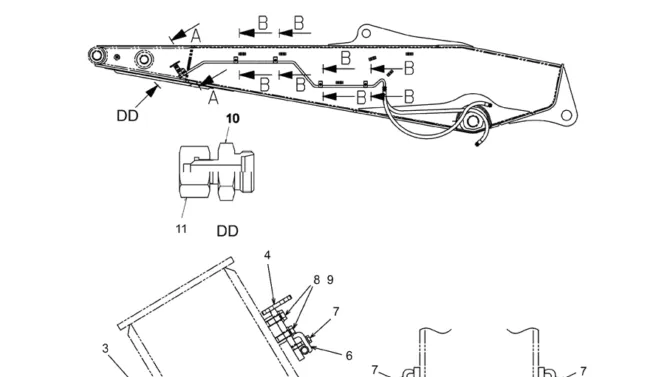5.026(00) HYD LINES, ARM, LONG (ROTATION) LC43H00147F1-SK350-8 Kobelco Excavator Parts Number Electronic Catalog EPC Manuals