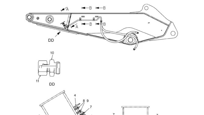 5.028(00) HYD LINES, ARM, SHORT (ROTATION) LC43H00150F1-SK350-8 Kobelco Excavator Parts Number Electronic Catalog EPC Manuals
