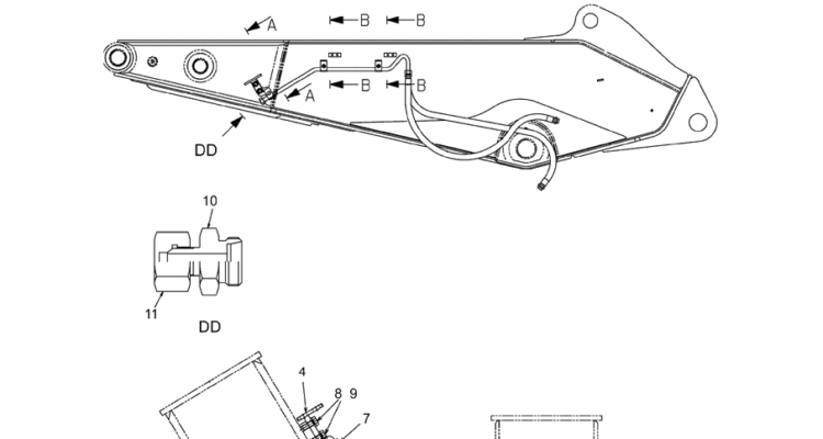 5.028(00) HYD LINES, ARM, SHORT (ROTATION) LC43H00150F1-SK350-8 Kobelco Excavator Parts Number Electronic Catalog EPC Manuals