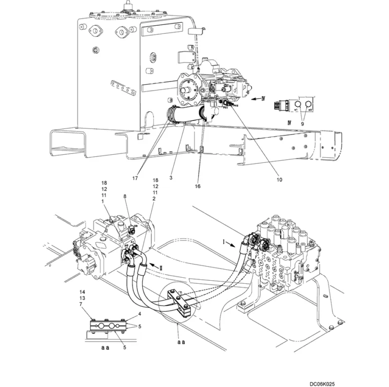 5.029(00) HYD LINES, PUMP (ROTATION) LC30H00037F1-SK350-8 Kobelco ...