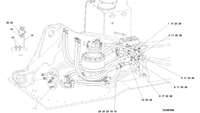 5.030(00) HYD LINES, UPP (ROTATION) BASE PAGE 1 OF 2 LC03H00067F1-SK350-8 Kobelco Excavator Parts Number Electronic Catalog EPC Manuals