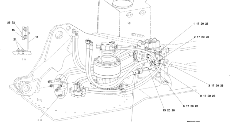 5.030(00) HYD LINES, UPP (ROTATION) BASE PAGE 1 OF 2 LC03H00067F1-SK350-8 Kobelco Excavator Parts Number Electronic Catalog EPC Manuals